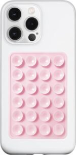 Anteel Silicone Suction Phone Case Mount, Silicon Adhesive Phone Accessory for Smartphones, Hands-Free Mirror Shower Phone Holder for Selfies, Tiktok Videos (Light Pink) - Image 2