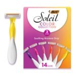 BIC Soleil 3 Colors Women's Disposable Razors With Aloe Vera and Vitamin E Lubricating Strip for Enhanced Glide, With 3 Blades, 14 Count - Image 2