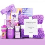 Birthday Gifts for Women, Get Well Soon Gifts,Purple Lavender Spa Flannel Blanket Gift Set, Gift For Female Friend, Mom, Wife, Girlfriend, Sister, Holidays - Image 2