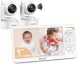 Blemil 6" Baby Monitor with 2 Cameras 4000mAh Battery Upgrade Split Screen Video Baby Monitor No WiFi Remote Pan-Tilt-Zoom Auto-Night Vision 150 Languages ECO Mode 2-Way Talk 1000FT (Ideal Condition) - Image 2