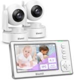 Blemil Baby Monitor with 2 Cameras and Audio, 4.3'' IPS Split-Screen Monitor with 29-Hour Battery, 1000ft Range Pan-Tilt-Zoom Video Baby Monitor No WiFi, 2X Zoom - Image 2