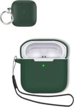 Case for Redmi Buds 3 Earbuds,Soft Silicone Shock-Absorbing Design,Includes Keychain and Anti-Loss Rope,All-Round Protection (Green) - Image 2