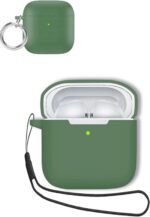 Case for Redmi Buds 3 Earbuds,Soft Silicone Shock-Absorbing Design,Includes Keychain and Anti-Loss Rope,All-Round Protection (Matcha Green) - Image 2