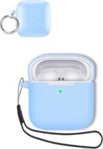 Case for Redmi Buds 3 Earbuds,Soft Silicone Shock-Absorbing Design,Includes Keychain and Anti-Loss Rope,All-Round Protection (Sky Blue) - Image 2