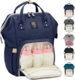 Diaper Bag Backpack, MUIFA Multifunction Waterproof Travel Back Pack Maternity Baby Nappy Changing Bags with Insulated Pockets, Large Capacity, Durable (Navy Blue) - Image 2