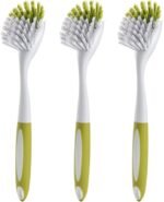 Dish Brush, Dish Scrubber & Kitchen Scrub Brush for Dishes, Pots, Pans, Sink, Cast Iron, Yellow-Green 3 Pack - Image 2