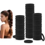 Dreamlover Hair Ties for Thick Hair, Hair Bands for Women's Hair, Ponytail Holders, Ouchless Black Hair Ties for Girls No Damage, 50 Pieces - Image 2