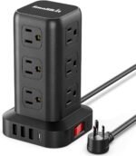 Extension Cord with Multiple Outlets, Surge Protector Power Strip Tower, 12 AC 4 USB，Surge Protector Tower 6.5FT Overload Protection for Home Office - Image 2