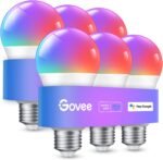 Govee Smart Light Bulbs, WiFi & Bluetooth Color Changing Light Bulbs, Music Sync, 16 Million DIY Colors RGBWW Color Lights Bulb, Work with Alexa, Google Assistant Home App, 800 Lumen, 6 Pack - Image 2