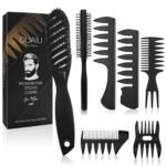 Hair Brush for Men, DUAIU 7Pcs Combs for Men, Hair Styling Comb Set with Vent Hair Brushes, Quiff Round Hair Brush, Wide Tooth Combs, Texture Comb for Blow Drying, Detangling, Grooming, Hairdressing - Image 2