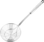 Hiware Solid Stainless Steel Spider Strainer Skimmer Ladle for Cooking and Frying, Kitchen Utensils Wire Strainer Pasta Spoon, 5.4 Inch - Image 2