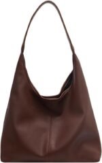 Hobo Bags for Women Slouchy Tote Bag Soft Casual PU Leather Shoulder Purses 2pcs Work Everyday Handbags - Image 2