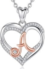 INFUSEU Unique Initial Necklaces for Women Girls Small Heart Letter Jewelry, Meaningful Personalized Gifts - Image 2
