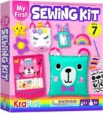 KRAFUN My First Sewing Kit for Beginner Kids Arts & Crafts, 7 Easy DIY Projects of Stuffed Animal Dolls and Plush Pillow Craft, Instructions & Felt, Gift for Girls, Boys, Learn to Sew, Embroidery - Image 2