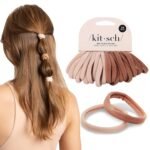 Kitsch Hair Ties No Damage - Strong, Stretchy & Snag-Free Hair Bands | Soft Nylon Ponytail Holders, Stylish Elastics for Everyday Hairstyles | Ideal Gifts for Women - Blush, 20pcs - Image 2