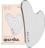Kitsch Stainless Steel Gua Sha Facial Tools - Guasha Tool for Face, Face Sculpting Tool, Jawline Shaper, Double Chin Reducer, Body Gua Sha Tools, Lymphatic Drainage Massager, Facial Skin Care - Silver - Image 2