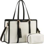 LOVEVOOK 15.6-inch Canvas Laptop Tote with Clutch for Women - Lightweight, Large Capacity for Work, Travel, School - Image 2