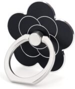 LaMignonne Cell Phone Ring Holder Flower Finger Ring Grip Stand 360° Rotation 180° Flip Universal Kickstand Compatible with All Smartphones (Dark) - Image 2