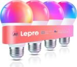 Lepro B1 AI Smart Light Bulbs - WiFi & Bluetooth RGBWW Color Changing LED Bulb Works with Alexa & Google Assistant, Personalized Al Lighting Designer, AI Voice Control, Music Sync, 2.4GHz Only, 4 Pack - Image 2