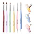 Modelones Nail Art Brushes Set, Nail Brush kit Gel Polish, Extension Gel, Liner, Clean up, Carving, Apex Building, Dotting Pens Professional Tools for Drawing Painting 3D Design Salon & DIY Use - Image 2