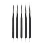Nail Art Brushes, 5Pcs Nail Art Liner Brushes, Dotting Pen Tools, Painting Art Design Brush Set for Long Lines, Thin Details, Fine Drawing Sizes 7/9/11/15/22mm, Black - Image 2