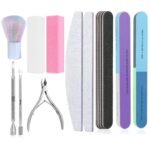 Nail Care Tool Kit, 14 Pcs Nail File Set Buffer Block Sponge Polished, Cuticle Nipper and Pusher for Dead Skin Nail Brush Nail Tools Nail Trimming Manicure Tools - Image 2
