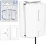 Outlet Cover Box for Child Safety (2 Pack) Duplex & Decorator Electrical Outlet Plates, Concealed Access Buttons, and Spacious Compartment - Jool Baby - Image 2