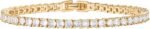 PAVOI 14K Gold Plated 3mm Cubic Zirconia Classic Tennis Bracelet | Gold Bracelets for Women | Size 6.5-7.5 Inch - Image 2