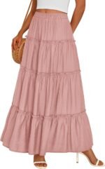 PRETTYGARDEN Boho Maxi Skirts for Women Trendy Summer 2026 Spring Long Flowy A Line Tiered Skirt Beach Vacation Clothes Dress - Image 2