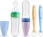 PandaEar 2 Pack Baby Food Spoon Dispenser + 2 Silicone Baby Spoons| Baby Spoon Bottle Feeder| 4 oz Squeeze Spoon Feeder for Baby Food| Travel Friendly Kids Toddlers Boys Girl - Image 2