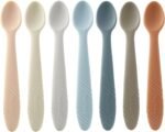 PandaEar 7 Pack Silicone Baby Feeding Spoons, First Stage Training Spoon Infant Utensils Feeding Supplies, BPA Free Gum-Friendly Soft Tip Baby Led Weaning Spoon - Image 2