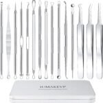 Pimple Popper Tool Kit, IUMAKEVP 15 PCS Professional Stainless Steel Blackhead Remover Comedone Extractor Tools for Removing Zit on Face - Acne Removal Kit with Metal Case (Silver) - Image 2