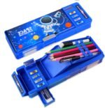 Pop Up Multifunction Pencil Case for Boys(NO LOCK), Cute Cartoon Pen Box Organizer Stationery with Sharpener, Schedule, Whiteboard, School Supplies, Best Birthday Gifts for Kids Teens-Blue - Image 2