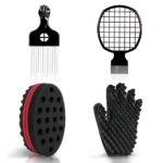 Selalu Curl Sponge Set with Glove, Metal Brush Pick and Twist Comb for Men and Women - Image 2