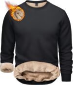 TACVASEN Men's Crewneck Sweatshirt Warm Sherpa Lined Thermal Sweatshirts Heavyweight Long Sleeve Winter Fleece Pullover Shirt - Image 2