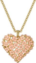 Ted Baker London Bonte Bouquet Heart Pendant Necklace for Women (Gold/Light Pink & Crystal) - Image 2