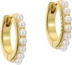 Ted Baker London Persia Pearl Huggie Earrings for Women (Gold/Pearl) - Image 2