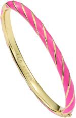 Ted Baker London Trinity Twist Enamel Hinged Bangle Bracelet for Women (Gold/Hot Pink) - Image 2