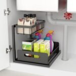 Under Sink Organizer and Storage, 2 Tier Rustproof Under Cabinet Storage, Sliding Kitchen Sink Organizer for Kitchen Bathroom - Image 2