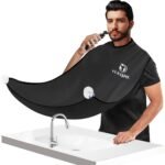 VUELANE Beard Bib Beard Apron, Beard Bib Hair Catcher for Men Shaving, Non-Stick Beard Bib Apron for Men with Strong Suction Cups, Gifts for Men Husband, Grooming Kit for Men - Black - Image 2