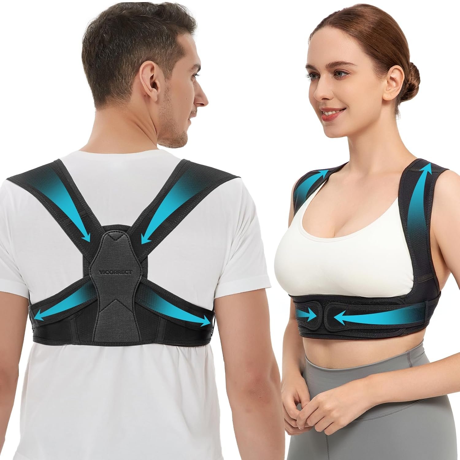 Vicorrect Posture Corrector for Back Support: Adjustable Shoulder Straightener for Women Men - Comfortable Upper Back Brace for Office Home Use - Image 2