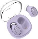 Wireless Earbuds for Small Ears Women Men, Purple Bluetooth Earbuds for Small Ear Canals, Mini Ear Buds Wireless Bluetooth Earphone for iPhone, Android Earbuds Wireless Bluetooth Mic - Image 2