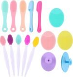 Yebeauty 15pcs Silicone Facial Cleansing Brush Set, 5pcs Face Scrubber, Nose Blackhead Remover and Double-Sided Exfoliating Lip Brush Lip Exfoliator Tool for Skincare - Image 2