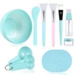 fenshine Face Mask Mixing Bowl Set, Facial Mask Mixing Tool Kit with Plastic Mask Bowl Silicone Mask Brushes Measuring Cup Stick Spatulas Facial Sponge (10PCS) - Image 2