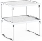ums Kitchen Shelves Cabinet Organizer, Stackable Freezer Rack, Cupboard Box Organizer, Shelf Riser, Usable Storage Rack for Spice, Fridge Shelf Riser, (12x11 inch), Pack of 2 - Image 2