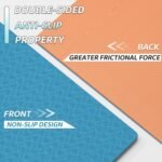 Extra Long & Wide Thick Yoga Mat for Tall Men & Women,76''x32.6''x7mm - High Density TPE Non-Slip Both Sides, Lightweight 1.1kg with Superior Cushioning for gymnastics, Pilates, Home, Workout (Blue-orange) - Image 4