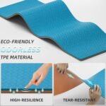 Extra Long & Wide Thick Yoga Mat for Tall Men & Women,76''x32.6''x7mm - High Density TPE Non-Slip Both Sides, Lightweight 1.1kg with Superior Cushioning for gymnastics, Pilates, Home, Workout (Blue-orange) - Image 5