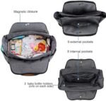 Lekebaby Large Diaper Tote Bag for Mom and Dad - Baby Diaper Satchel Bag with Insulated Pockets & Changing Pad & Stroller Straps in Grey, Arrow Print - Image 4