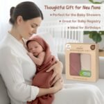 100% Organic Cotton Muslin Baby Hooded Towels 32x32 Inch – 2 Pack Soft & Absorbent Newborn Bath Towels for Boys & Girls, Premium Hooded Towels, Ultra-Gentle Baby Essentials in Rust/Ivory - Image 4