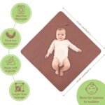 100% Organic Cotton Muslin Baby Hooded Towels 32x32 Inch – 2 Pack Soft & Absorbent Newborn Bath Towels for Boys & Girls, Premium Hooded Towels, Ultra-Gentle Baby Essentials in Rust/Ivory - Image 6